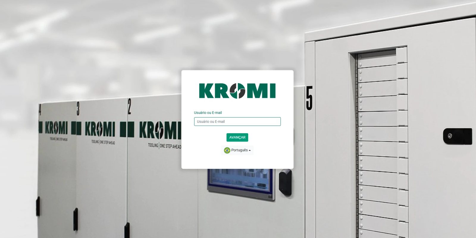 Portal Kromi — Entrando no portal, cada um com seu próprio usuário e senha.